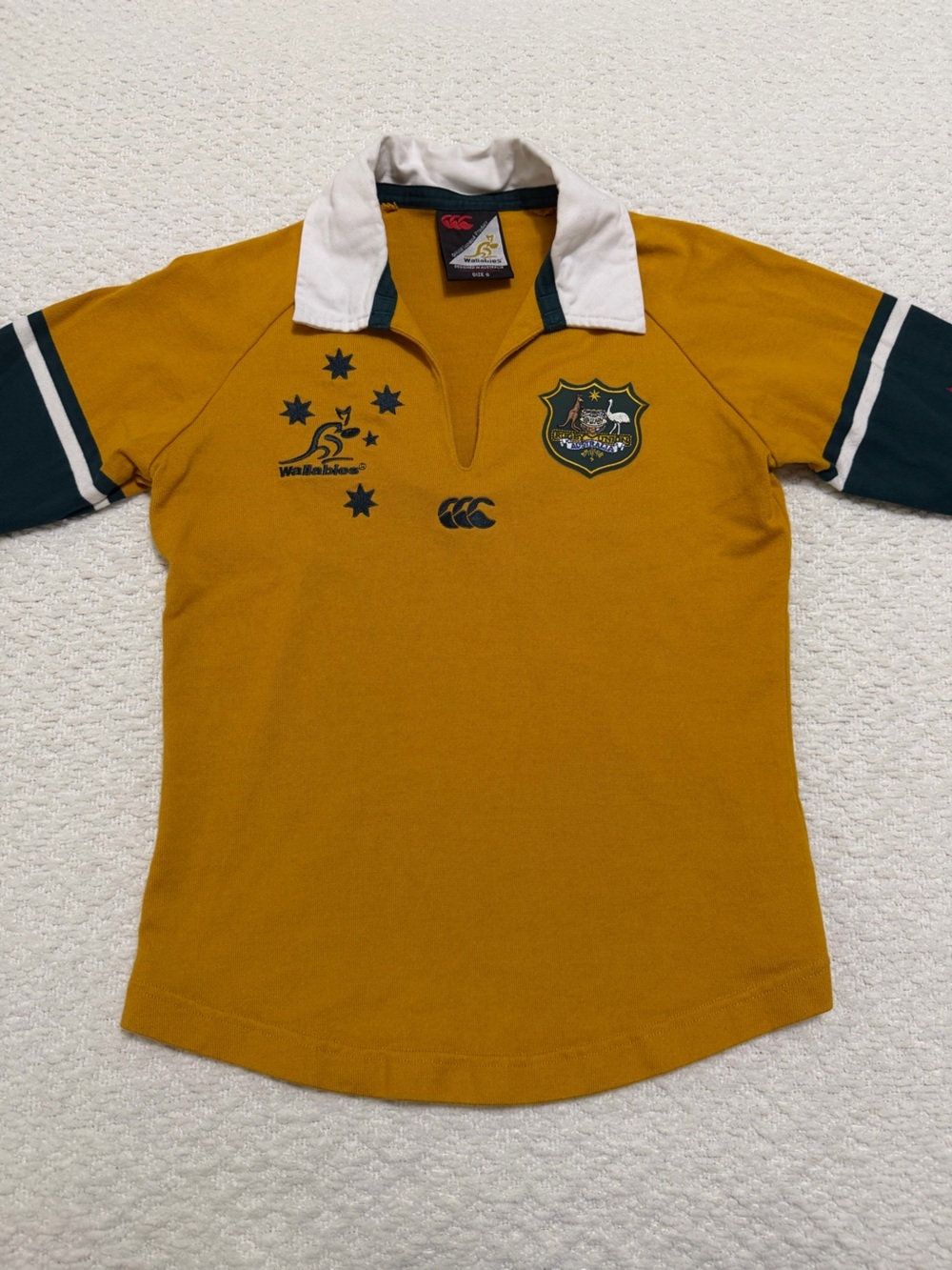 Vintage Australia Rugby Wallabies Quarter Sleeve Shirt Youth Size 8 - Picture 4 of 15